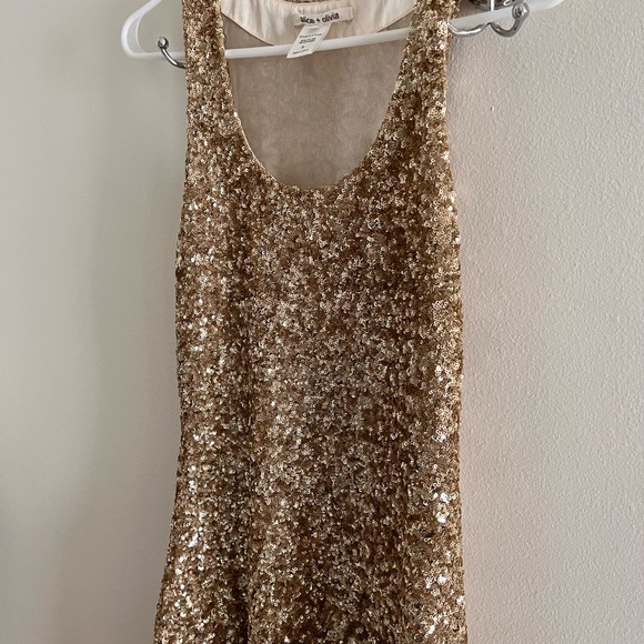 Alice + Olivia gold sequin dress, size s - Picture 4 of 6